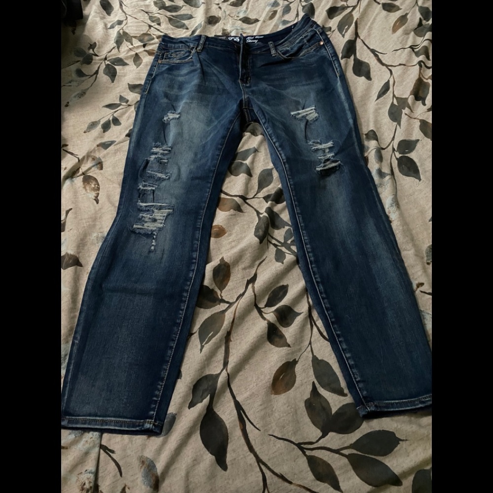 Warehouse One distressed  skinny jeans, mid rise